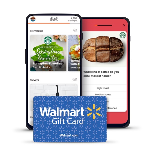 Turn your downtime into free Walmart gift cards Dabbl app